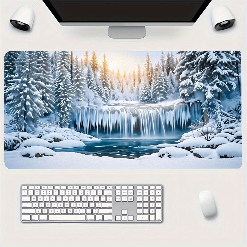 Gaming Accessories Brands - لوحة ماوس كبيرة بتصميم منظر ثلجي
