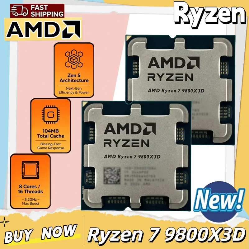 Amd Cpu Ryzen 7 - معالج الألعاب AMD Ryzen 7 9800X3D