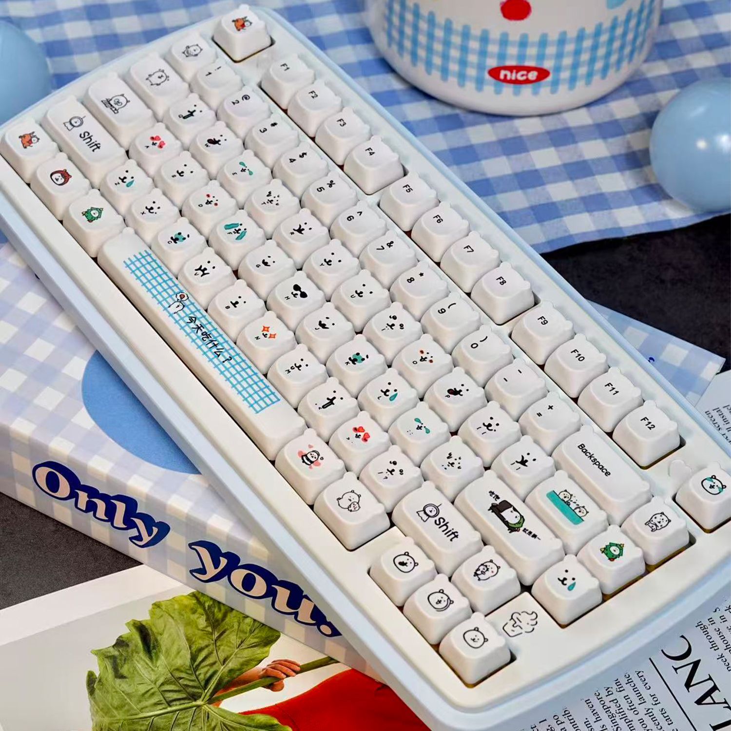 أغطية مفاتيح PBT بتصميم دب كرت - مراجعة Gaming Accessories Keyboards وسعره