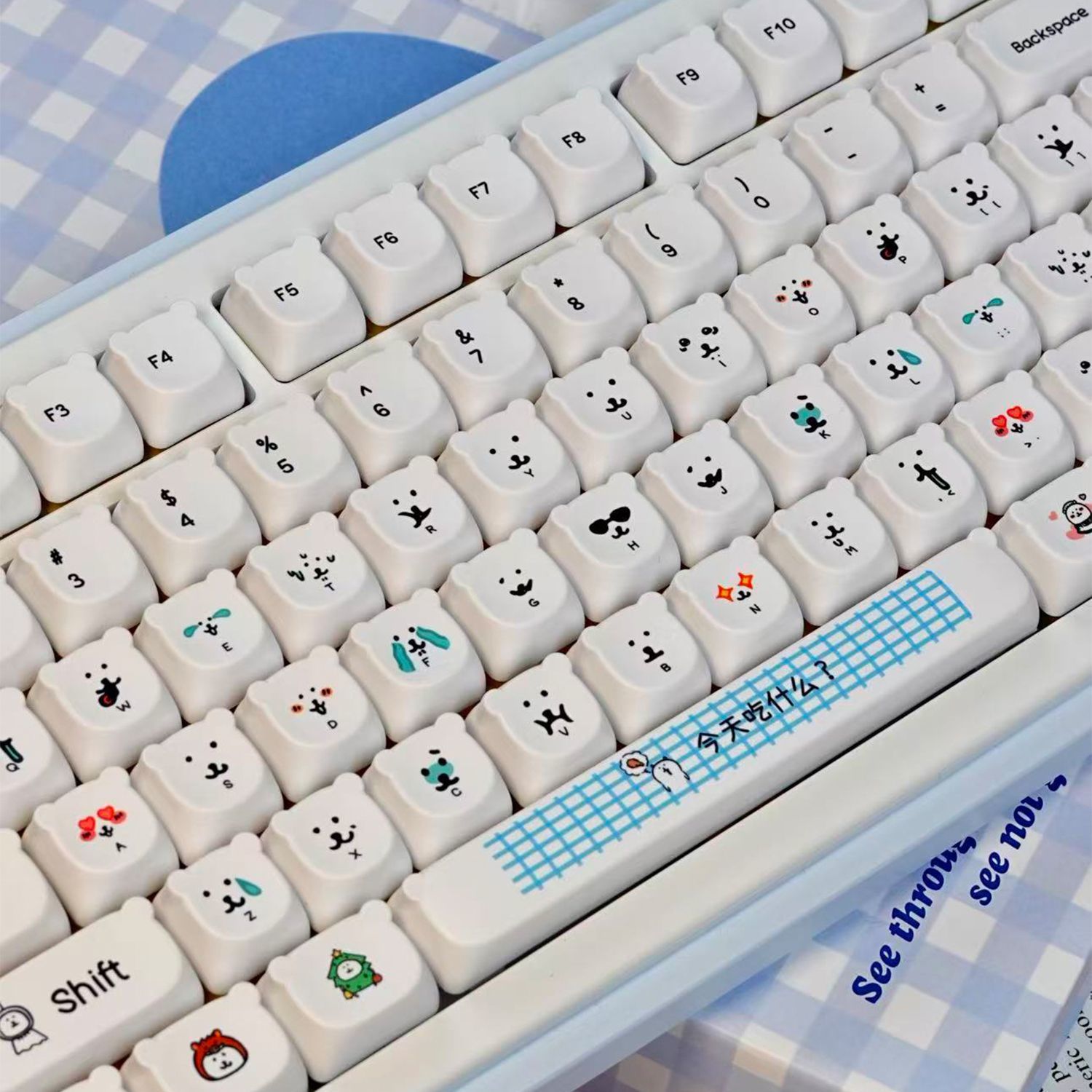أغطية مفاتيح PBT بتصميم دب كرت - مراجعة Gaming Accessories Keyboards وسعره